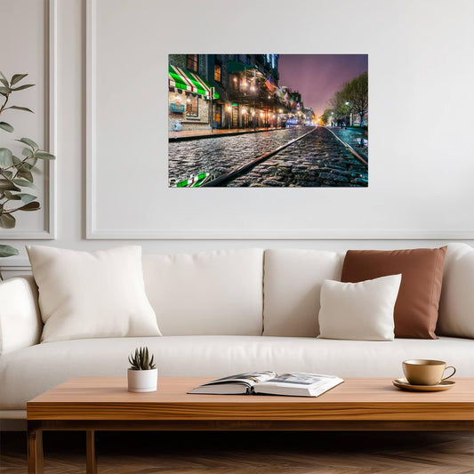 Cobblestones of River Street in Savannah | Georgia City Photography | Southern Charm Poster - Photography Poster