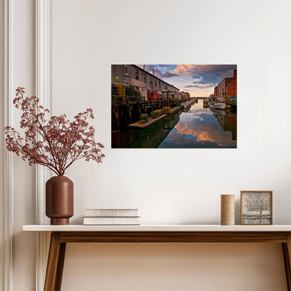 Portland Maine Harbor Reflection | Seascape Photography | Coastal City Poster - Photography Poster