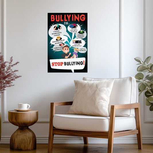 "Stop Bullying" | Anti-Bullying Classroom Sign | School Awareness Poster - Type & Quotes Poster