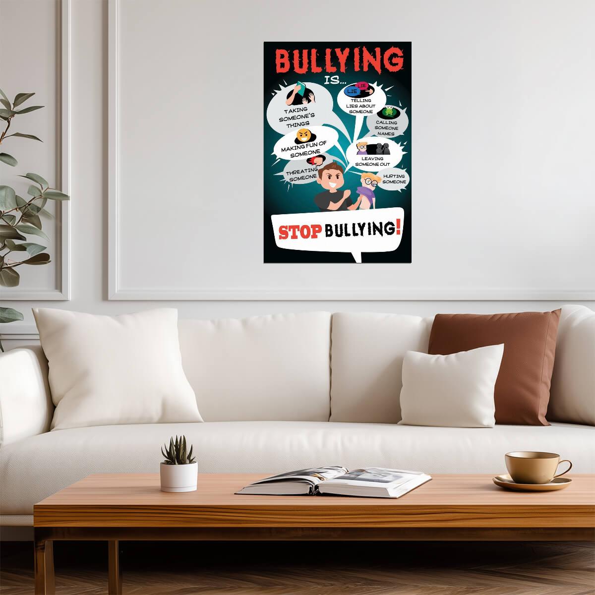 "Stop Bullying" | Anti-Bullying Classroom Sign | School Awareness Poster - Type & Quotes Poster