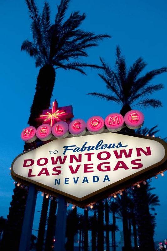 "Welcome To Fabulous Downtown Las Vegas" Sign | Iconic Vegas Landmark | Retro City Poster - Type & Quotes Poster