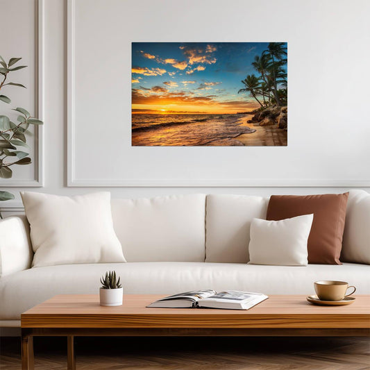 Sunrise On a Tropical Island | Paradise Beach Photography | Ocean Scenery Poster - Photography Poster