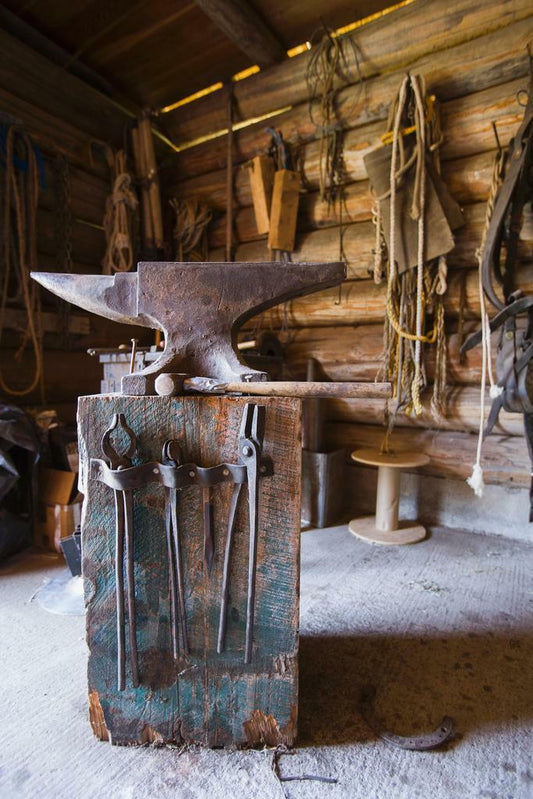 Anvil in a Montana Blacksmith Shop | Museum Photography Print | Rustic Decor Poster - Photography Poster