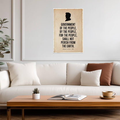 Abraham Lincoln Government Quote Silhouette | Presidential Wall Art | American History Poster - Type & Quotes Poster