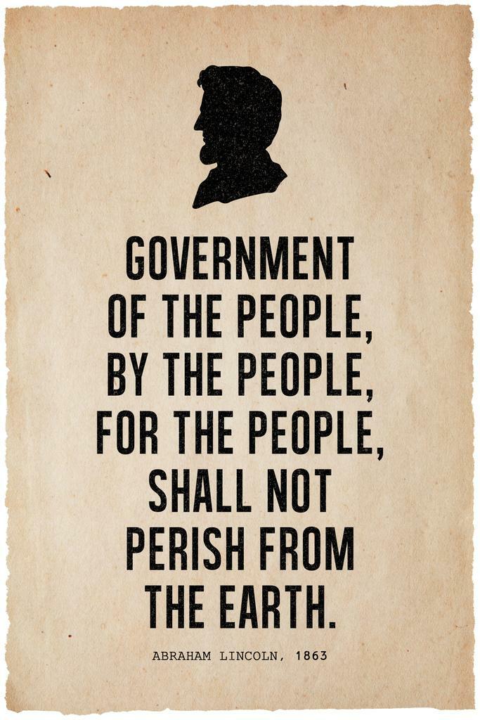 Abraham Lincoln Government Quote Silhouette | Presidential Wall Art | American History Poster - Type & Quotes Poster