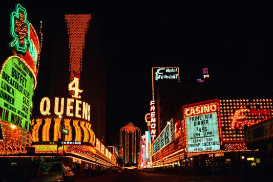 Fremont Street Neon Signs Photo | Vintage Las Vegas | City Nightscape Poster - Photography Poster