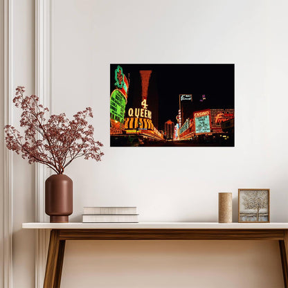 Fremont Street Neon Signs Photo | Vintage Las Vegas | City Nightscape Poster - Photography Poster