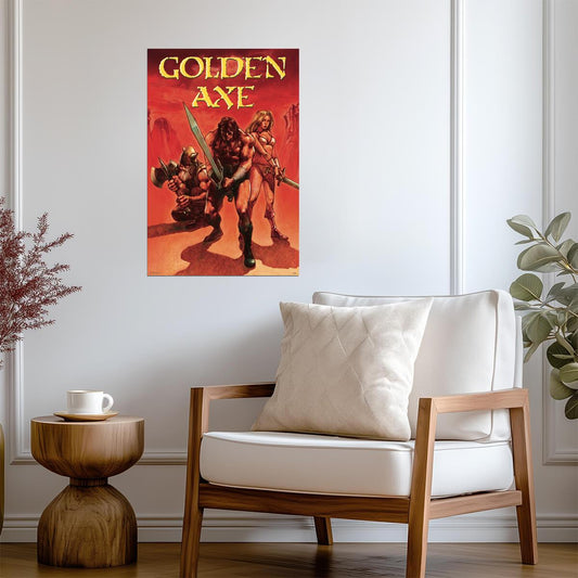 Golden Axe Title Screen | Retro Gaming Poster | Genesis Wall Art