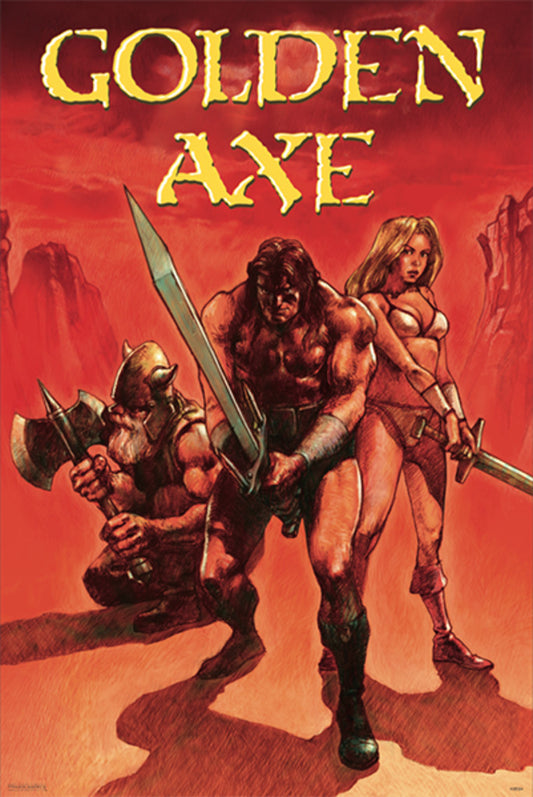 Golden Axe Title Screen | Retro Gaming Poster | Genesis Wall Art