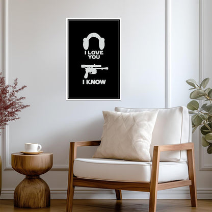 Star Wars | Han & Leia "I Love You. I Know." Funny Quote | Minimalist Movie Poster - Movies & TV Poster