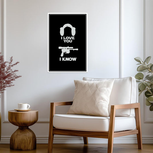 Star Wars | Han & Leia "I Love You. I Know." Funny Quote | Minimalist Movie Poster - Movies & TV Poster