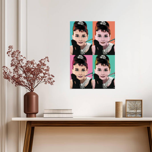 Audrey Hepburn | Pop Art Print | Warhol Style Celebrity Poster