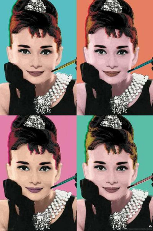 Audrey Hepburn | Pop Art Print | Warhol Style Celebrity Poster