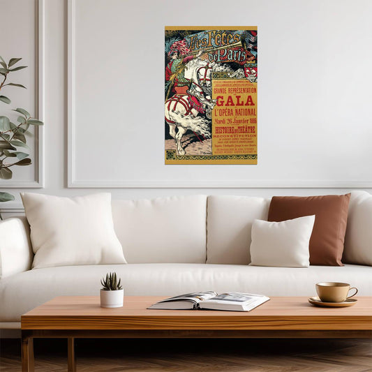 Tres Fetes De Paris Opera National 1886 | Vintage French Ad Poster | Retro Theater Wall Art - Vintage & Retro Poster