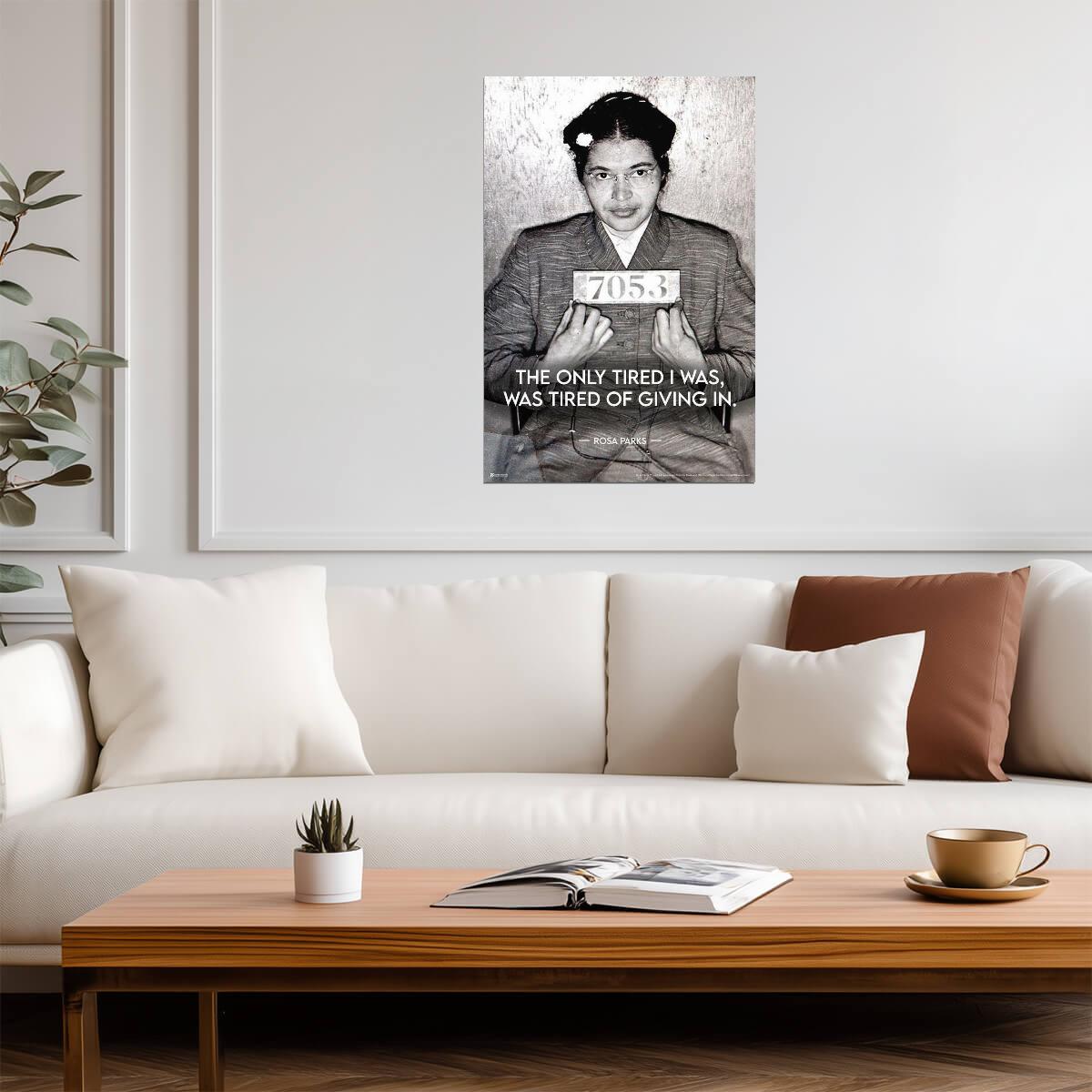 Rosa Parks Mugshot I Was Only Tired of Giving In | Civil Rights Quote Poster | Black History Wall Art - Type & Quotes Poster