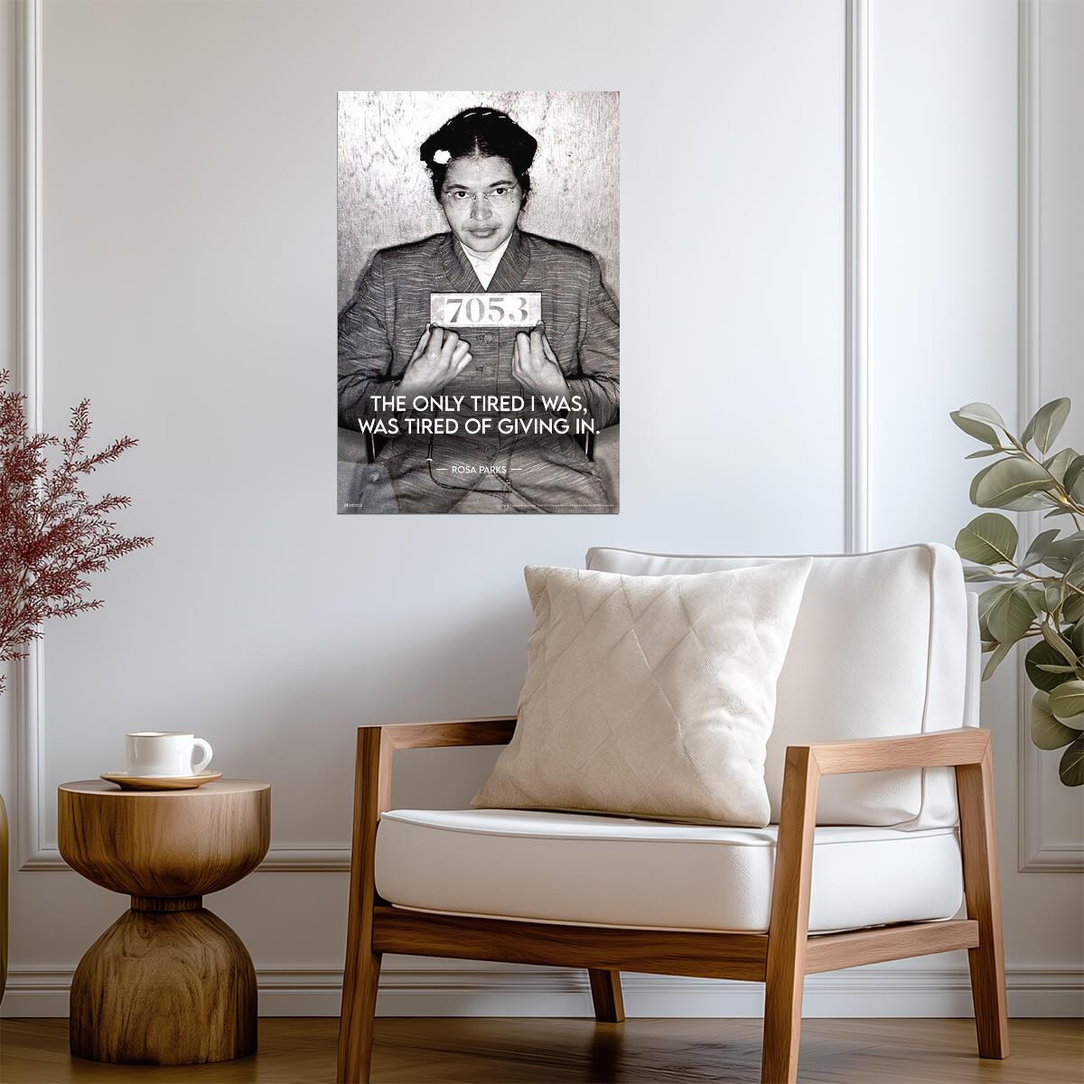 Rosa Parks Mugshot I Was Only Tired of Giving In | Civil Rights Quote Poster | Black History Wall Art - Type & Quotes Poster