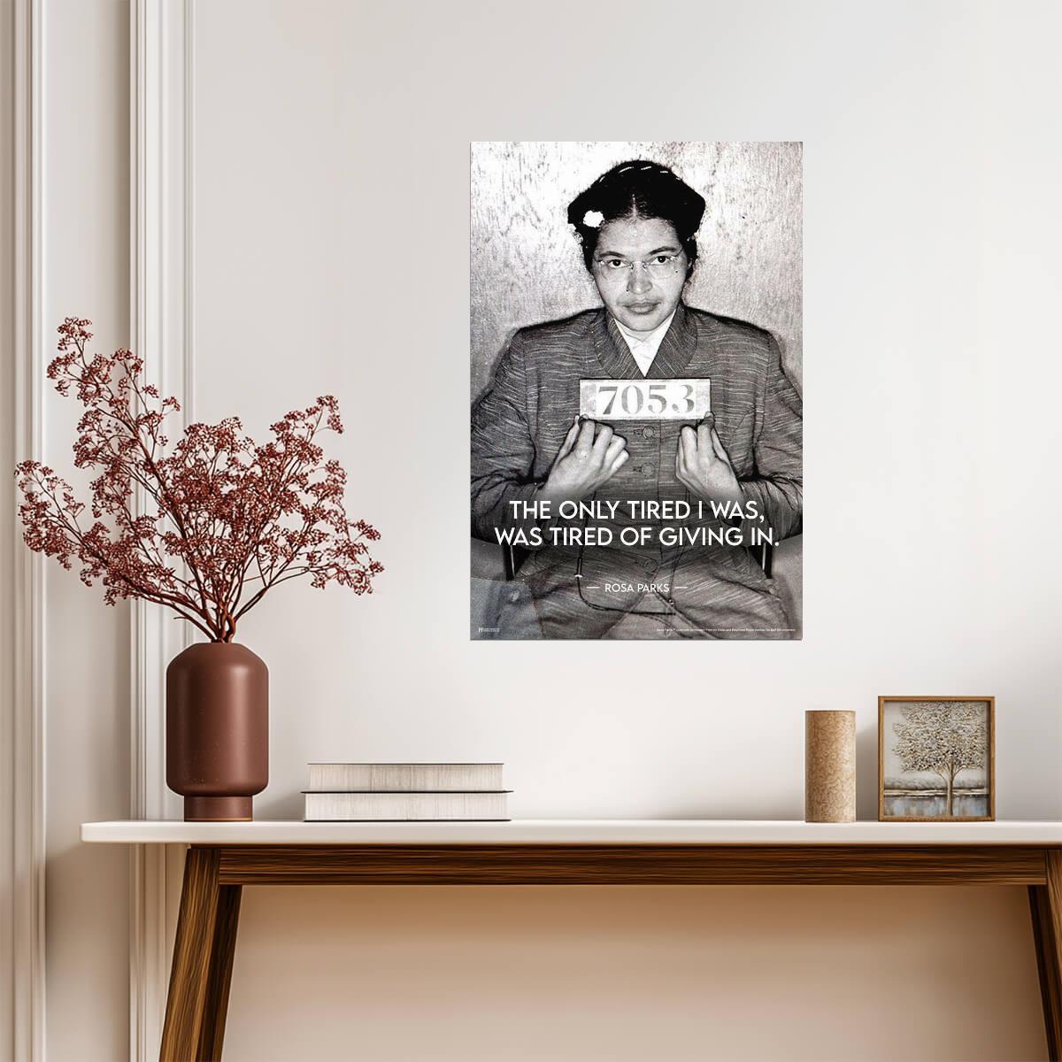 Rosa Parks Mugshot I Was Only Tired of Giving In | Civil Rights Quote Poster | Black History Wall Art - Type & Quotes Poster
