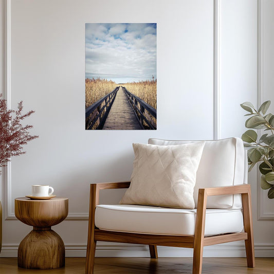 Wooden Boardwalk to the Beach | Coastal Pathway Photography | Seaside Landscape Poster - Photography Poster