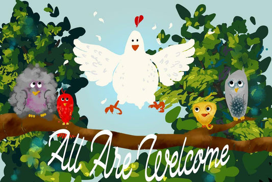 "All Are Welcome" Classroom Poster | Cute Animals Wall Art | Educational Kids Decor - For Kids Poster