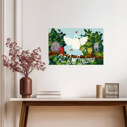 "All Are Welcome" Classroom Poster | Cute Animals Wall Art | Educational Kids Decor - For Kids Poster
