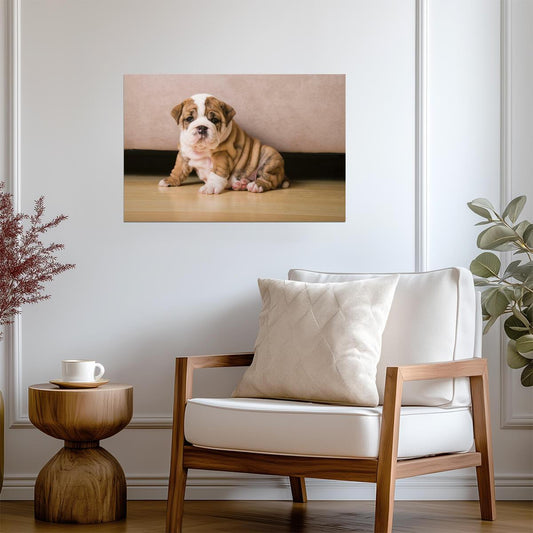 English Bulldog Puppy Photo | Cute Dog Portrait | Animal Wall Art Poster - Photography Poster