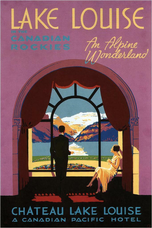 Lake Louise, Canada | Vintage Travel Poster | Chateau Lake Louise Wall Art - Vintage & Retro Poster