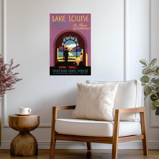 Lake Louise, Canada | Vintage Travel Poster | Chateau Lake Louise Wall Art - Vintage & Retro Poster