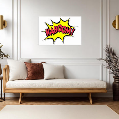 "Kaboom!" Comic Book Art | Pop Art Explosion Poster | Superhero Wall Decor - Graphic & Art Poster