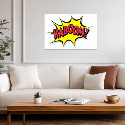 "Kaboom!" Comic Book Art | Pop Art Explosion Poster | Superhero Wall Decor - Graphic & Art Poster