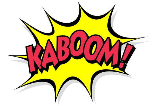 "Kaboom!" Comic Book Art | Pop Art Explosion Poster | Superhero Wall Decor - Graphic & Art Poster