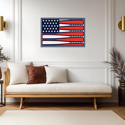 American Flag Baseball Bats | Patriotic Sports Art | USA Pride Poster - Sports Poster