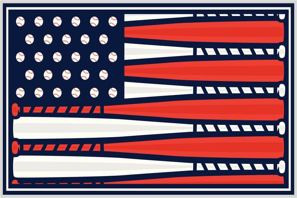 American Flag Baseball Bats | Patriotic Sports Art | USA Pride Poster - Sports Poster