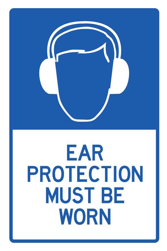 "Ear Protection Must Be Worn" | Workplace Safety Sign | Industrial Warning Poster - Type & Quotes Poster