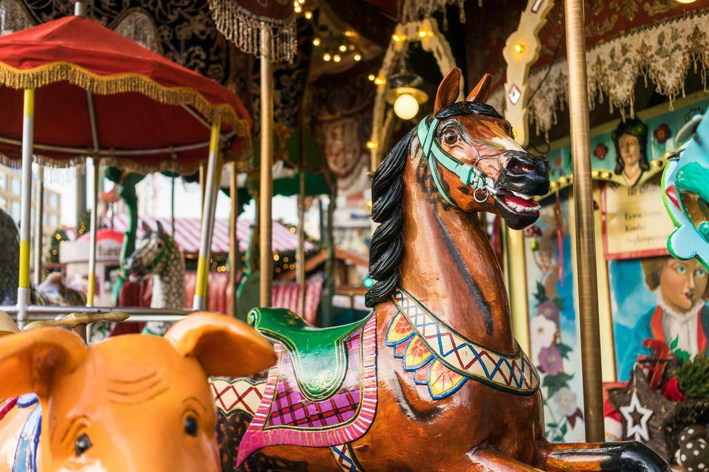 Carousel at a Carnival at Night | Amusement Park Photography | Fun Fair Poster - Photography Poster