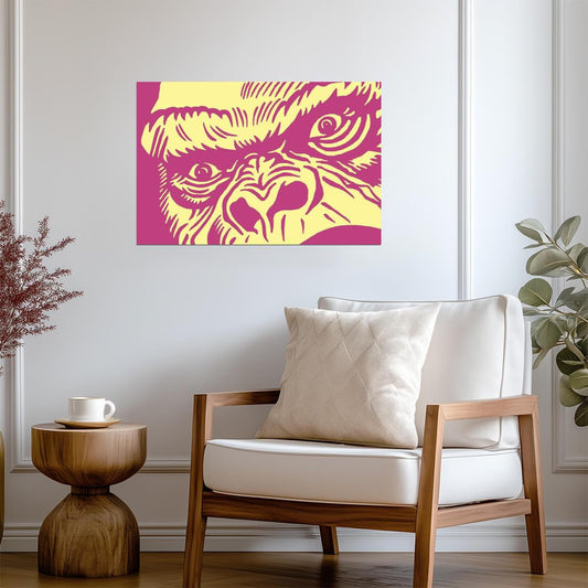 Gorilla Portrait Pop Art | Colorful Abstract Animal | Vibrant Wildlife Poster - Graphic & Art Poster