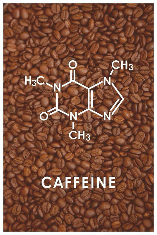 Caffeine Molecule Diagram | Minimalist Coffee Chemistry Art | Funny Science Poster - Type & Quotes Poster