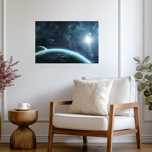 "Beyond Space" | Abstract Exploration Poster | Sci-Fi Landscape Art - Graphic & Art Poster