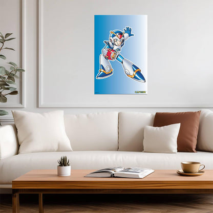 Mega Man X Armor | Retro Video Game Character Poster - Video Games Poster