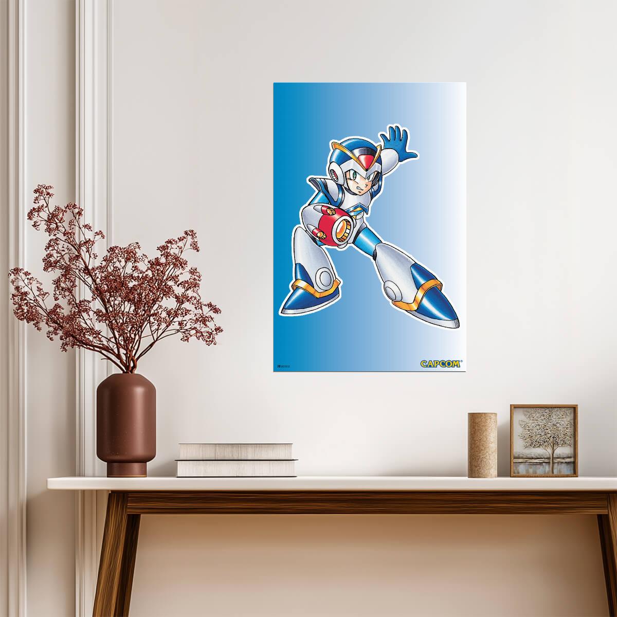 Mega Man X Armor | Retro Video Game Character Poster - Video Games Poster