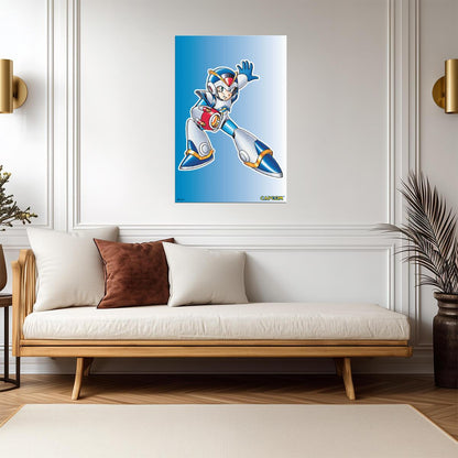 Mega Man X Armor | Retro Video Game Character Poster - Video Games Poster