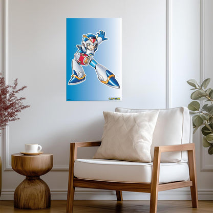 Mega Man X Armor | Retro Video Game Character Poster - Video Games Poster