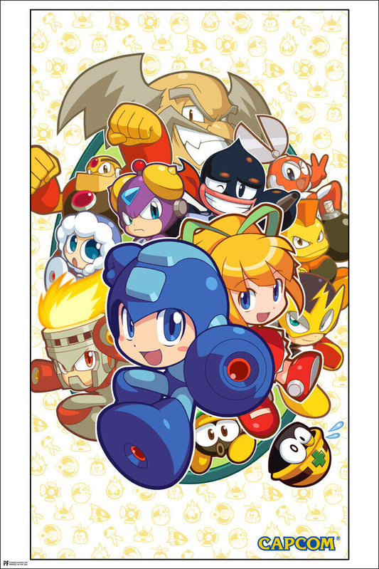 Chibi Mega Man | Cute Retro Gaming Art | Capcom Poster - Video Games Poster