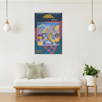Mega Man NES Cover Poster | Retro Video Game Art | 8-Bit Gaming Decor