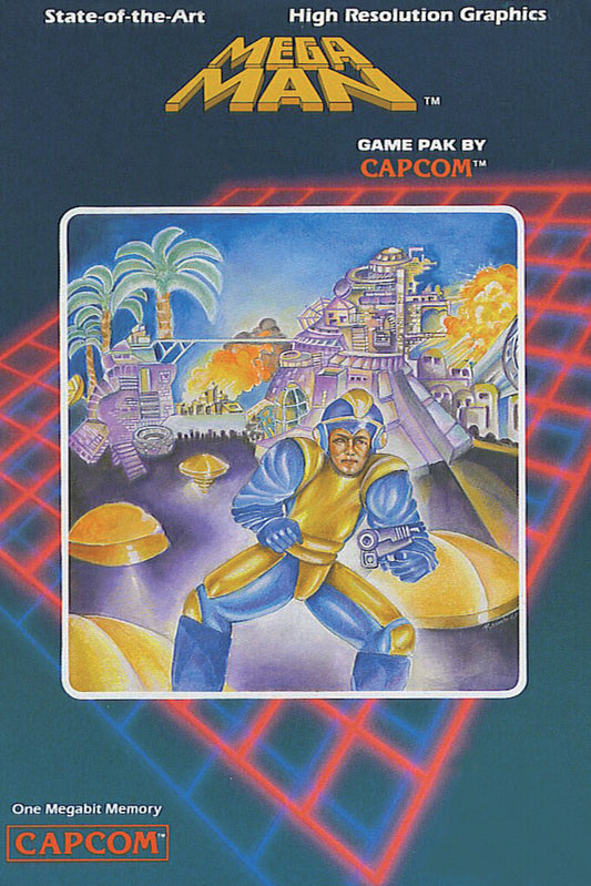 Mega Man NES Cover Poster | Retro Video Game Art | 8-Bit Gaming Decor