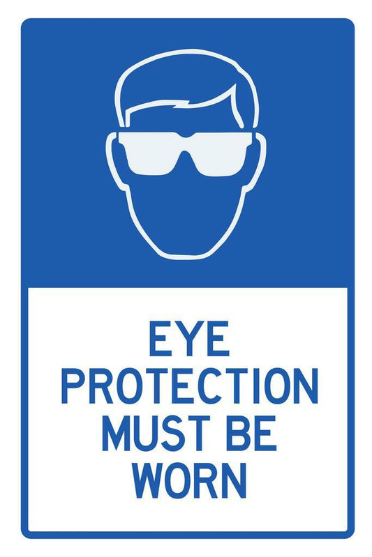 "Eye Protection Must Be Worn" | Funny Safety Sign Parody | Humorous Warning Poster - Type & Quotes Poster