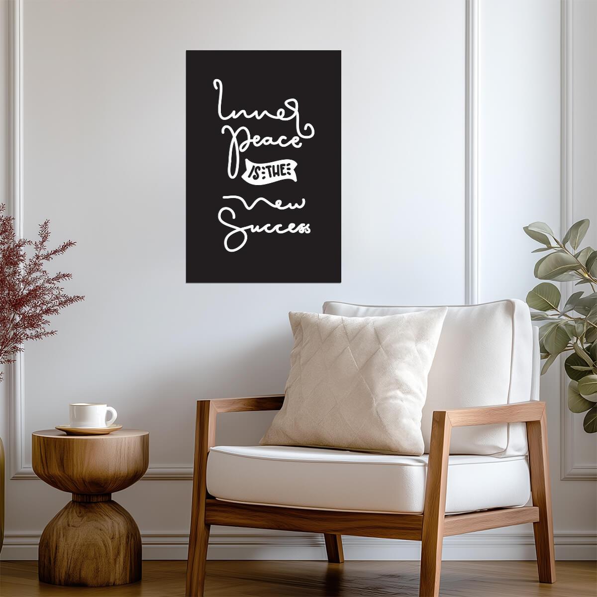 Inner Peace Is The New Success | Motivational Quote Poster | Minimalist Typography Wall Art - Type & Quotes Poster
