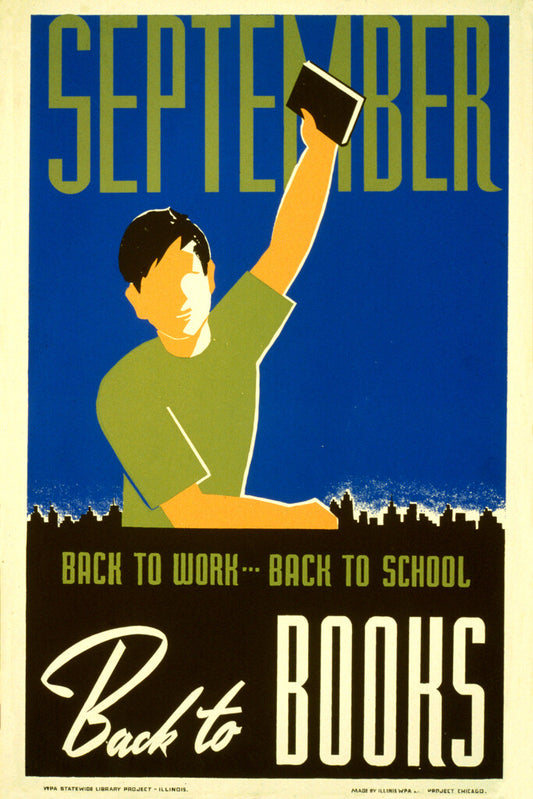 Back to School Back to Books | WPA Library Project Poster | Vintage Educational Art - For Kids Poster