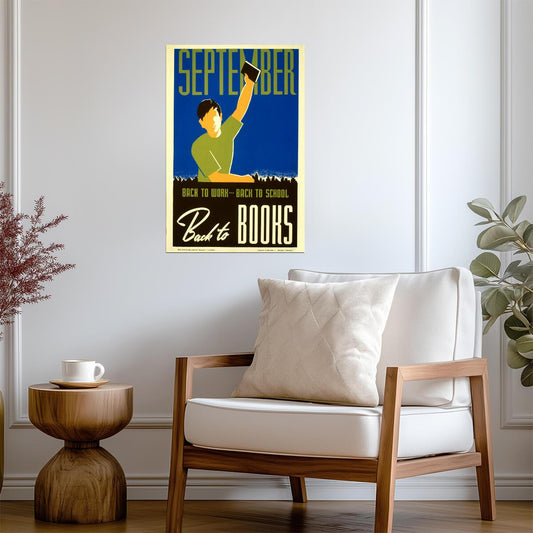 Back to School Back to Books | WPA Library Project Poster | Vintage Educational Art - For Kids Poster