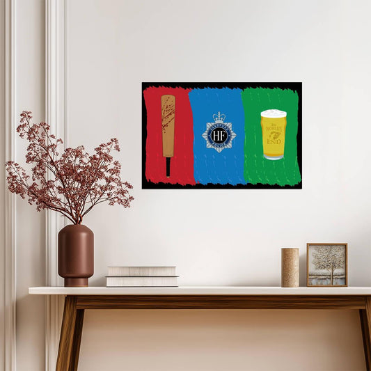 The Cornetto Trilogy | Shaun of the Dead Hot Fuzz & The World's End | Edgar Wright Film Poster - Movies & TV Poster