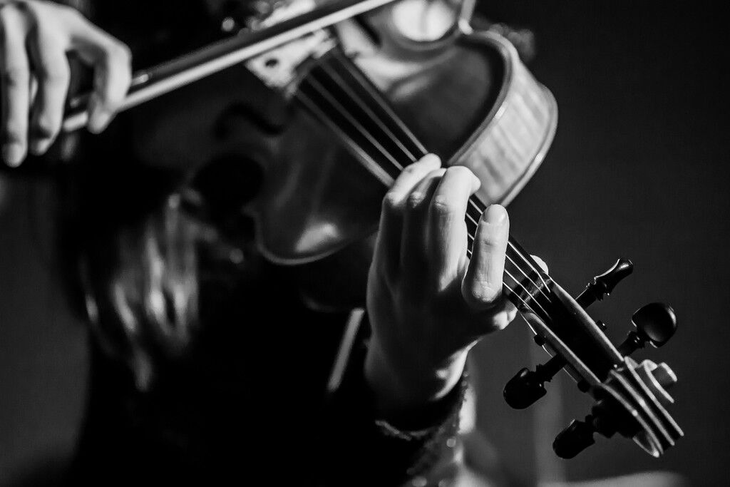 Violinist Playing Violin | Black and White Music Photography | Classical Musician Poster - Music Poster